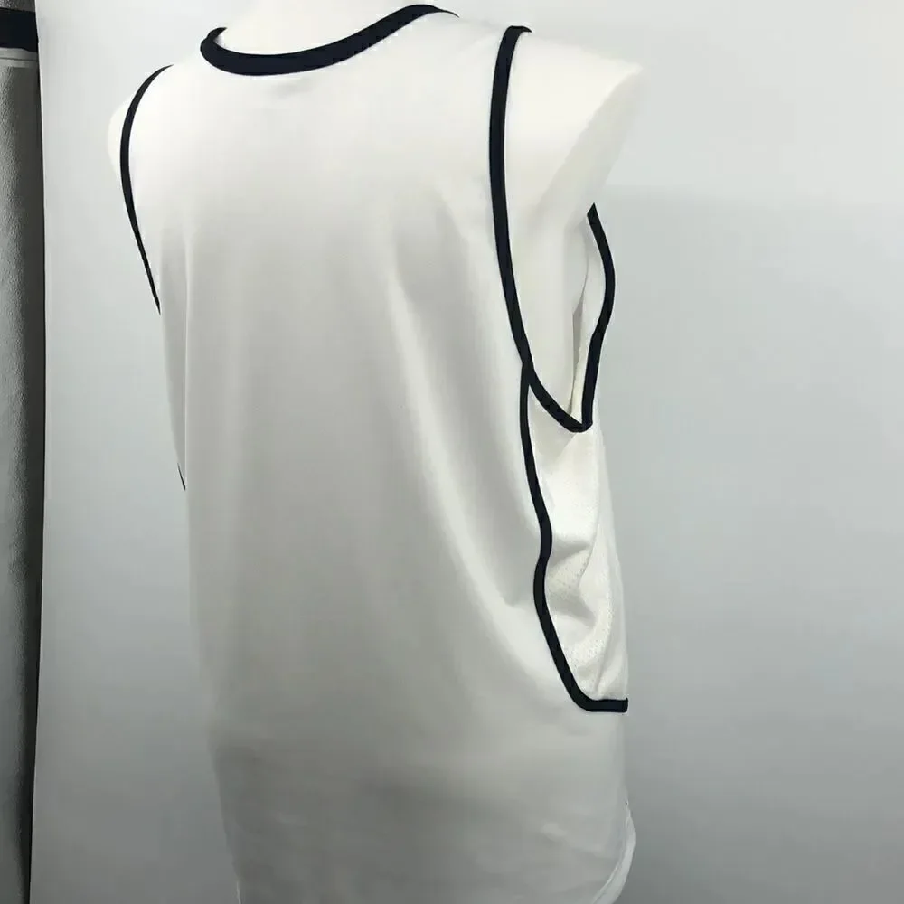 Adidas white with black trim tank